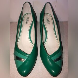 Vintage Seychelles Head Over Heels Bright Pump Green Leather Women’s Size 8